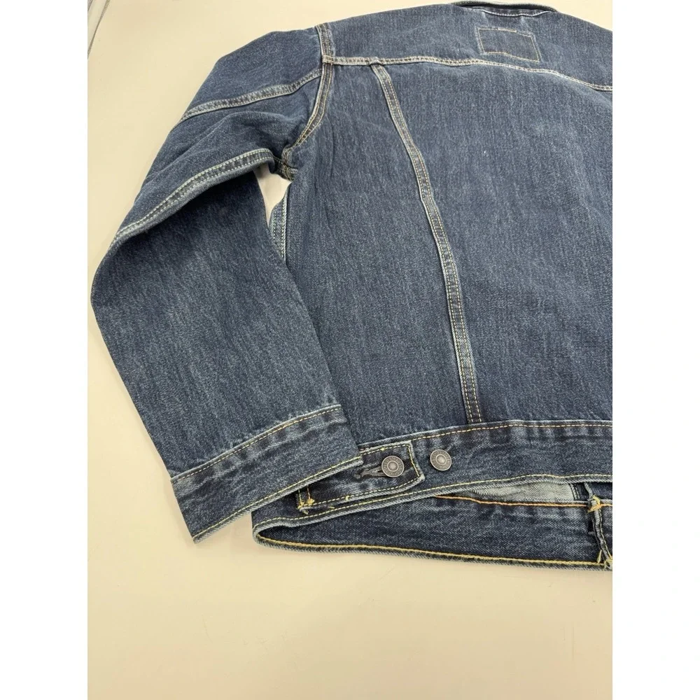Levi Strauss & Co Mens Dark Wash Denim Trucker Jacket Classic Fit Size Small - Picture 13 of 16